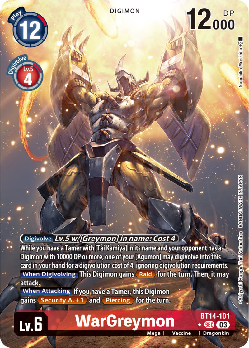 digimon card game wargreymon Digimon Across Time Super Rare WarGreymon Bt12-070