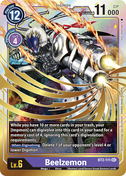 digimon secret rare cards Beelzemon [BT2-111] [Release Special Booster Ver.1.0]