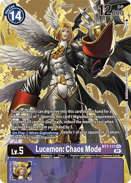 digimon card game lucemon BT18-101 Lucemon: Satan Mode : Secret Rare Alt Art Digimon Card : BT18-19: Special Booster Ver.2.0