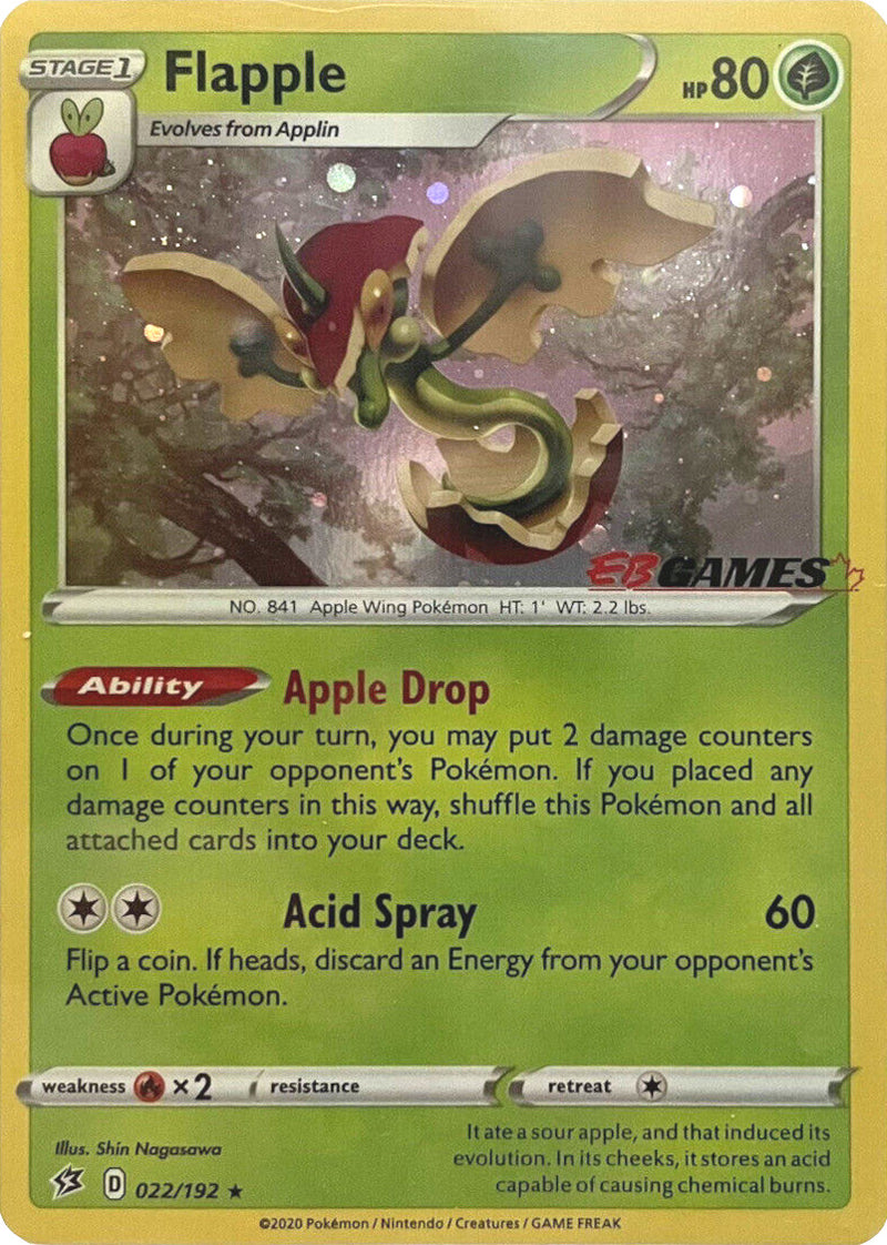 pokemon cards eb Flapple (022/192) (EB Games Exclusive) [Sword & Shield: Rebel Clash]