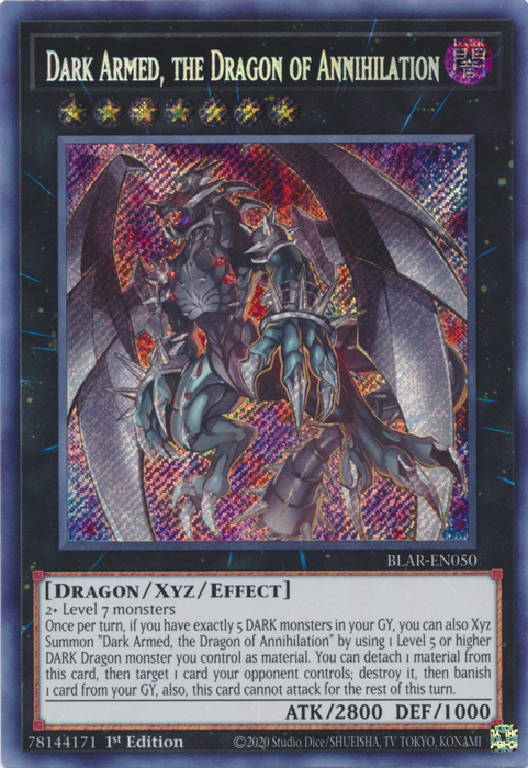 yugioh card that turns monsters into dragons Dark Armed, the Dragon of Annihilation [BLAR-EN050] Secret Rare