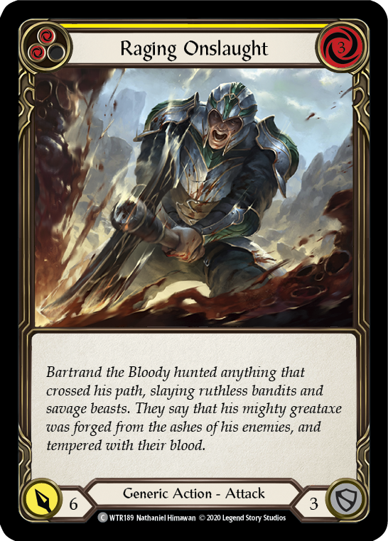 Raging Onslaught (Yellow) [U-WTR189] Unlimited Rainbow Foil