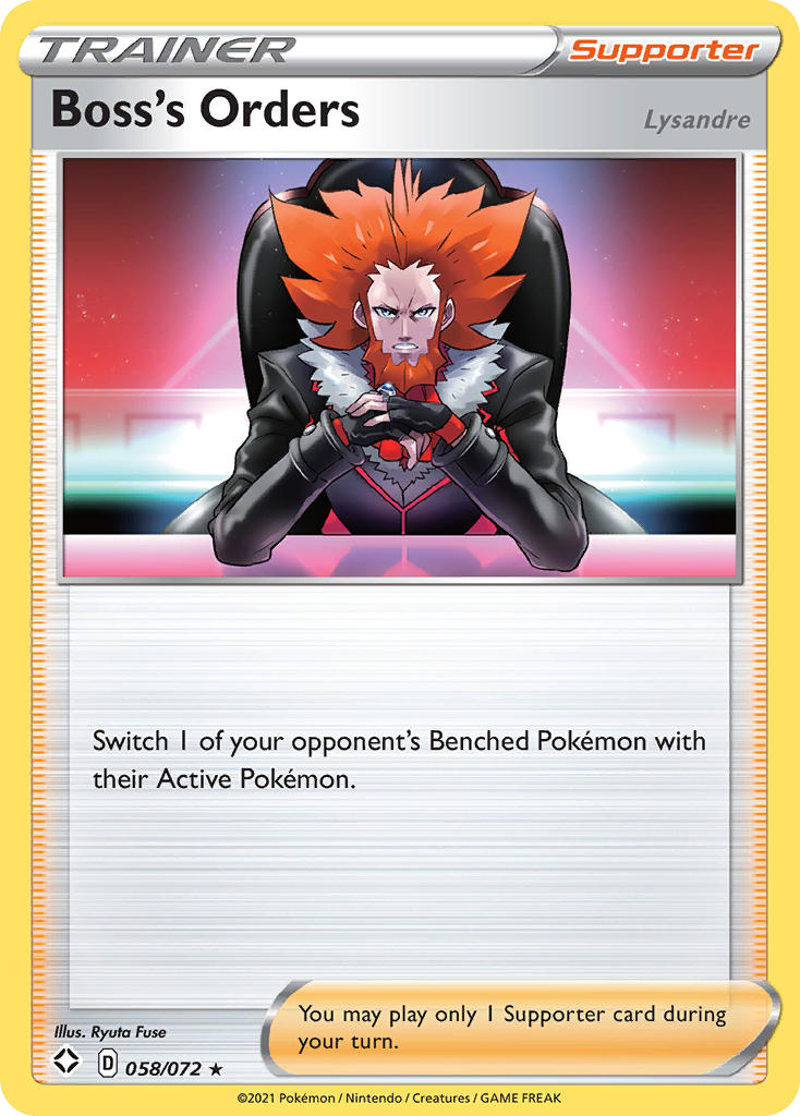 Boss's Orders (58/72) (Theme Deck Exclusive) [Sword & Shield: Shining Fates]