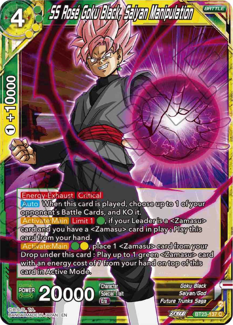SS Rose Goku Black, Saiyan Manipulation (BT23-137) [Perfect Combinatio