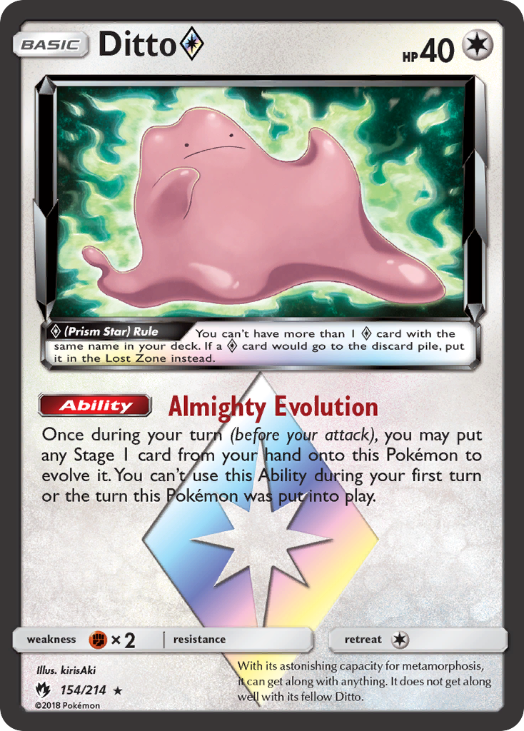 Ditto (154/214) (Prism Star) [Sun & Moon: Lost Thunder]