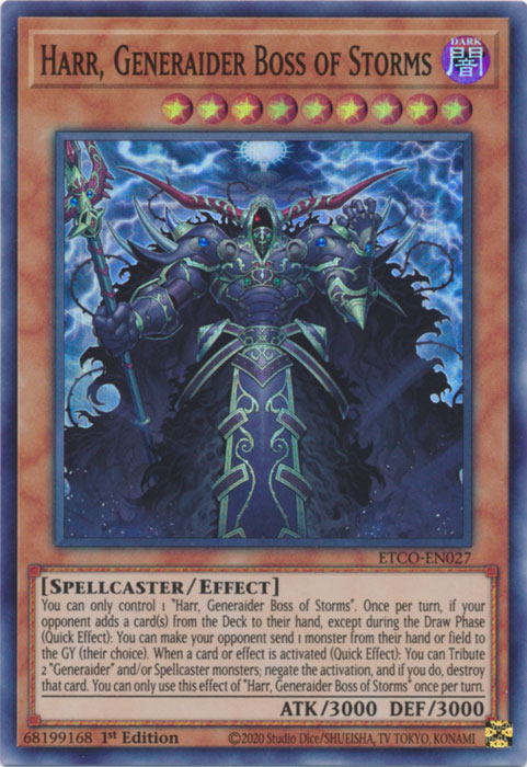 Harr, Generaider Boss of Storms [ETCO-EN027] Super Rare