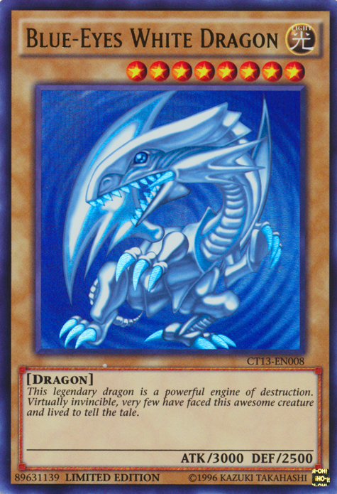 yugioh cards first edition Yugioh Ultra Rare Card Blue Eyes White Dragon Limited Edition CT13-EN008